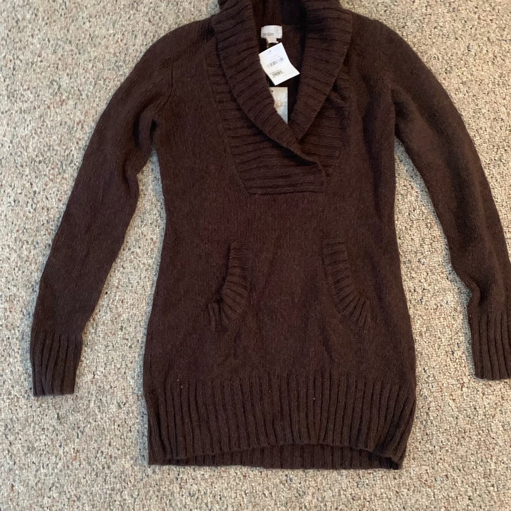 Brown Shawl Collar Sweater